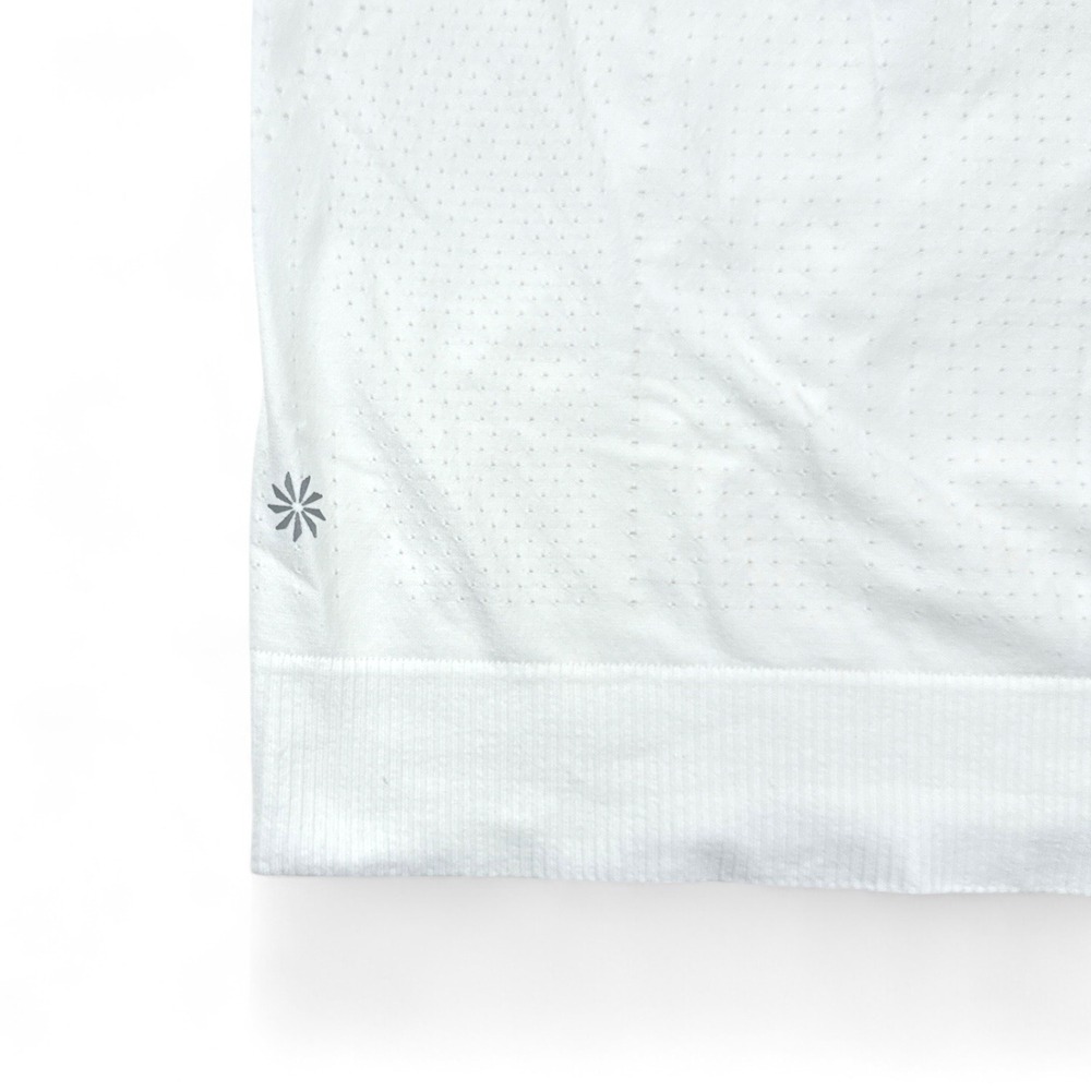 Athleta In Motion Seamless Top White Long Sleeve Performance Shirt Wm Medium NWT - Picture 2 of 8